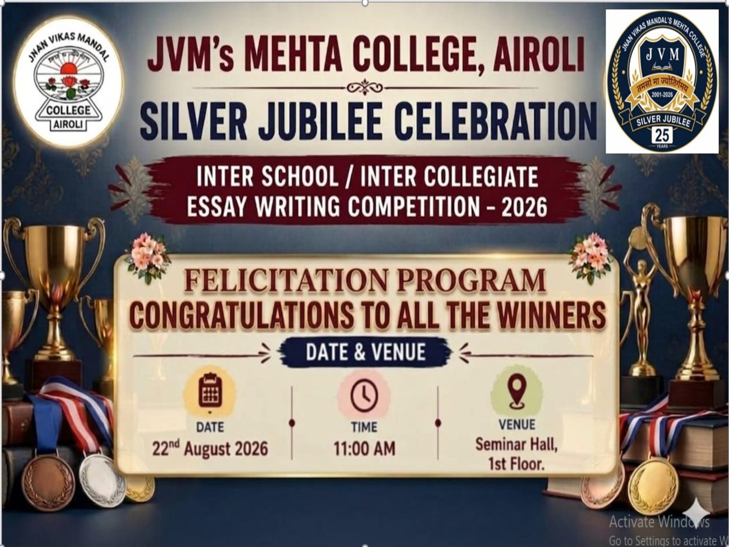 Prize Distribution For Intercollegiate Essay Competition 2026-27